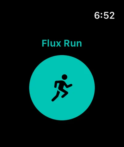 Flux Run Apple Watch: start screen